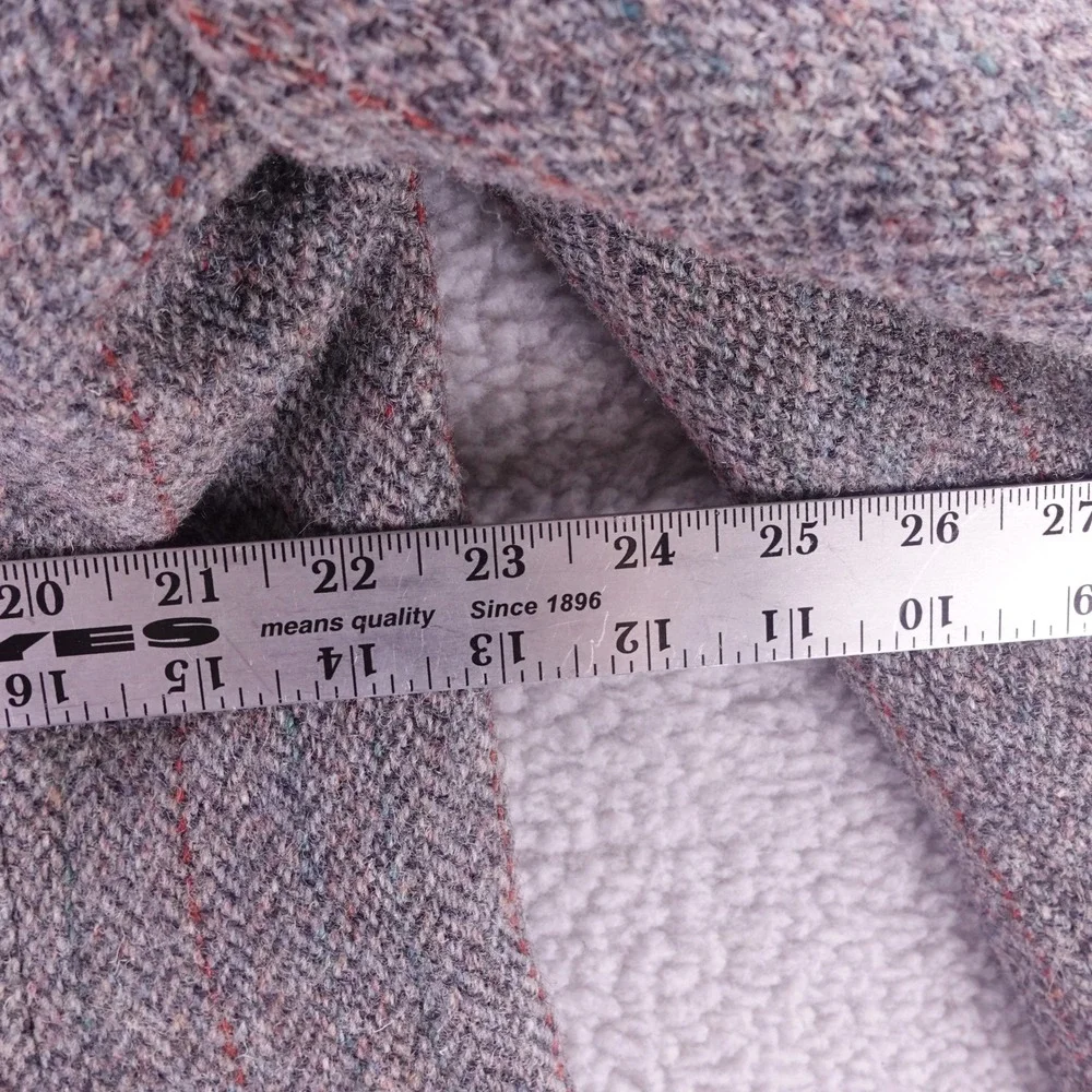 Harris Tweed Mens Grey Herringbone Red Pinstripe Wool Blazer Sport Coat 46R